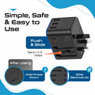 Universal Travel Adapter, 45W International Power Adapter with PD & QC 3.0 Dual USB-C, 3 USB Travel Adapter Worldwide, Type I C G a Outlets - EU Euro US UK (11-KU)